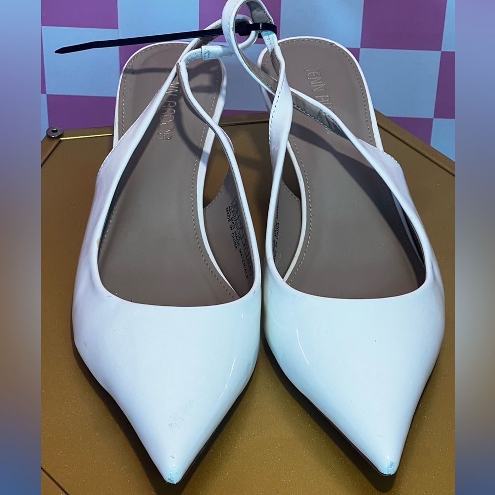 Jenn Ardor White Slingback Heels